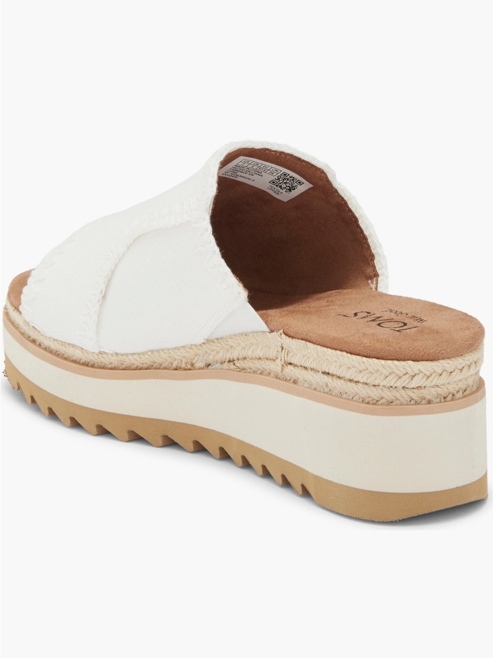 TOMS Adria Platform Wedge Sandal White 8.5 NWT - Picture 2 of 6